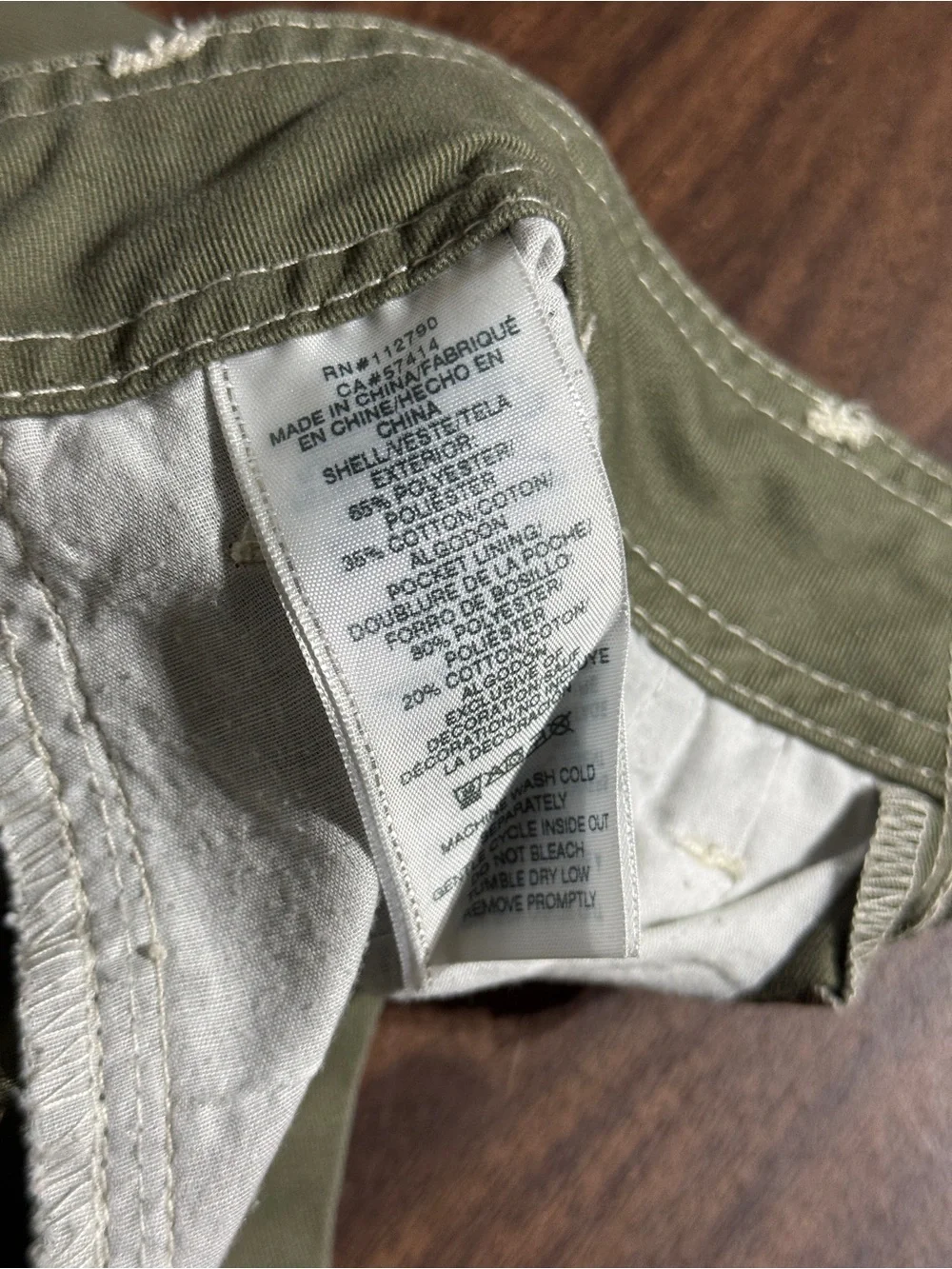 True Religion Olive Green Cargo Pants 30 Cotton Twill Regular Fit Button Zip